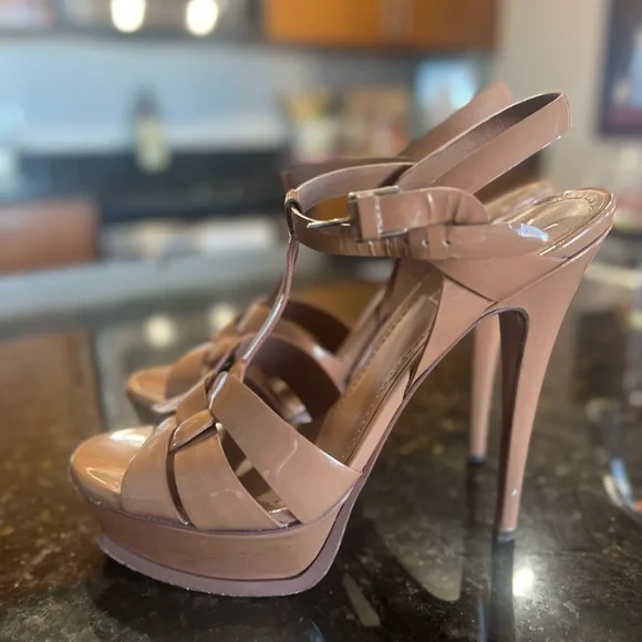 YSL patent leather tributes 105 platform sandals sz 39 - Picture 9 of 17